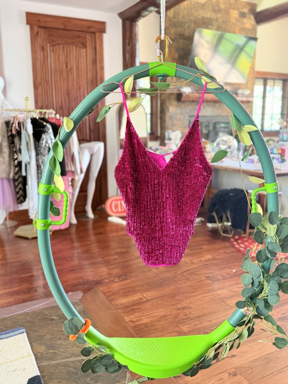 ASOS Hot Pink Sequin V-Neck Tank